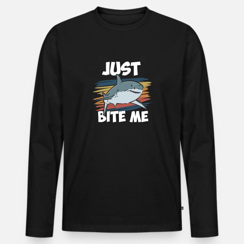 Just Bite Me - Männer Premium Bio Langarmshirt - Schwarz