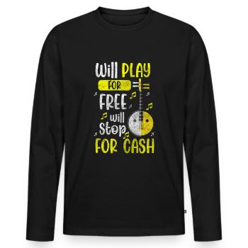 Tradition brass band music Musikverein Musicians - Men's Premium Organic Long Sleeve Shirt - black - Front - Nico (187cm)