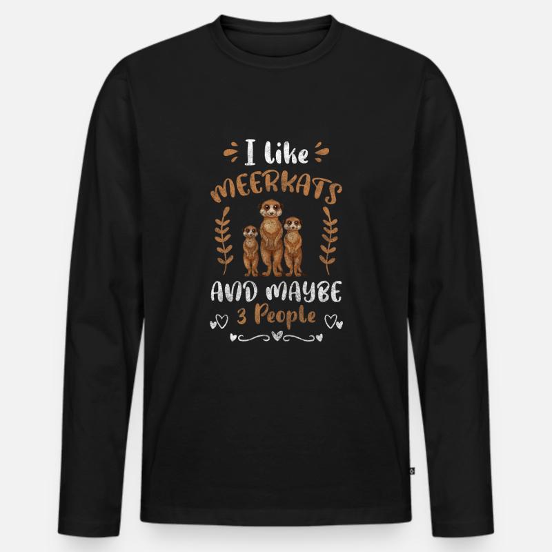 Wildtier Tiere Querstreifen Niedlich - Männer Premium Bio Langarmshirt - Schwarz