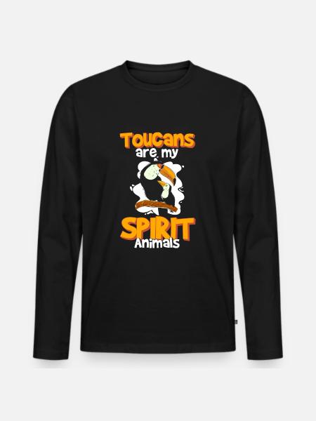 Toucan Holiday Tropical Jungle - Men's Premium Organic Long Sleeve Shirt - black