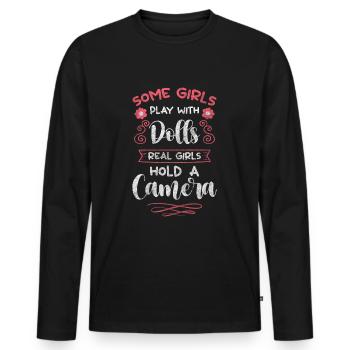 Camera Photo SLR Camera Photo Shoot - Men's Premium Organic Long Sleeve Shirt - black - Front - Nico (187cm)