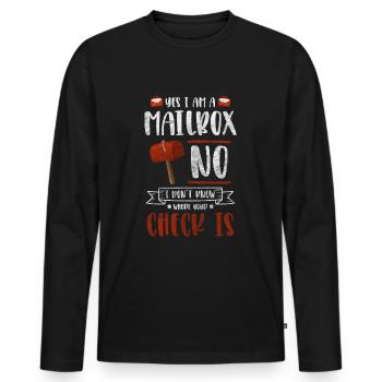 Lettres du facteur Employé des postes Facteur - T-shirt manches longues Premium bio Homme - noir - Devant - Nico (187cm)