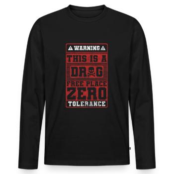 Drogen Sucht Gesund Joint - Männer Premium Bio Langarmshirt - Schwarz - Vorne - Nico (187cm)