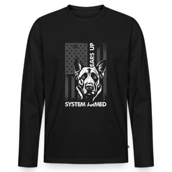 Protection des chiens Chien de race Chien d’assistance - T-shirt manches longues Premium bio Homme - noir - Devant - Nico (187cm)