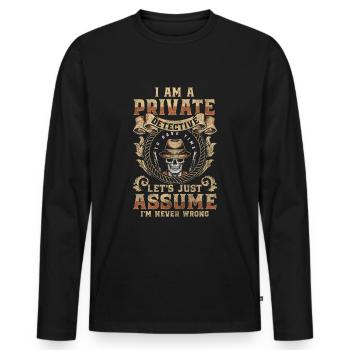Schnüffler Spur Spürnase Sherlock - Männer Premium Bio Langarmshirt - Schwarz - Vorne - Nico (187cm)