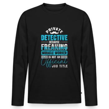 Schnüffler Ermittler Verbrechen Sherlock - Männer Premium Bio Langarmshirt - Schwarz - Vorne - Nico (187cm)