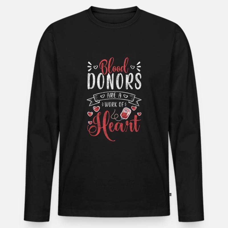 Blutspender Gemeinsam - Männer Premium Bio Langarmshirt - Schwarz