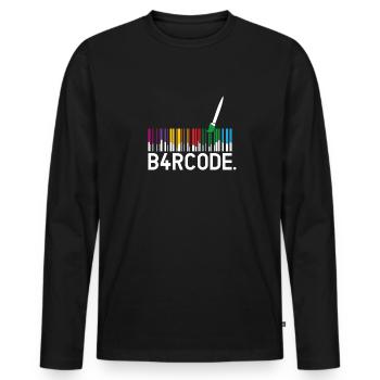 B4RCODE. Peint - T-shirt manches longues Premium bio Homme - noir - Devant - Nico (187cm)