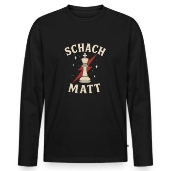 Schach Matt - Männer Premium Bio Langarmshirt - Schwarz - Vorne - Nico (187cm)
