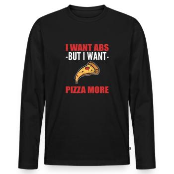 Ich will Pizza Food Vlogger Gift - Männer Premium Bio Langarmshirt - Schwarz - Vorne - Nico (187cm)