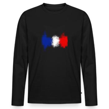 France blue white red - Men's Premium Organic Long Sleeve Shirt - black - Front - Nico (187cm)