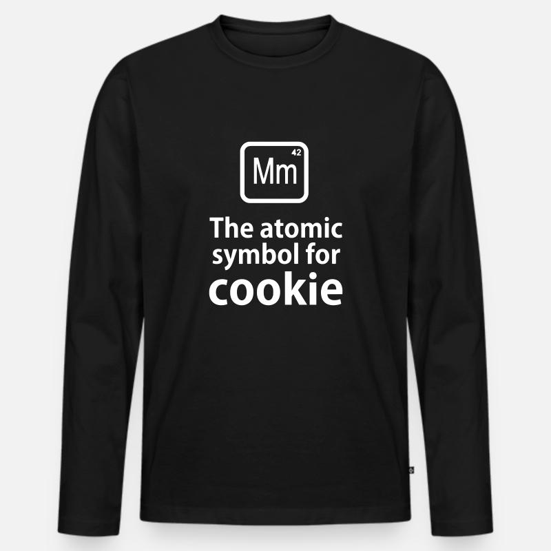"Mm" DAS ELEMENT FÜR KEKSE - Männer Premium Bio Langarmshirt - Schwarz