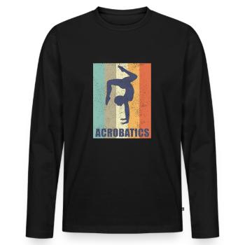 Acrobatics Gymnastics Vintage Retro Gift - Men's Premium Organic Long Sleeve Shirt - black - Front - Nico (187cm)