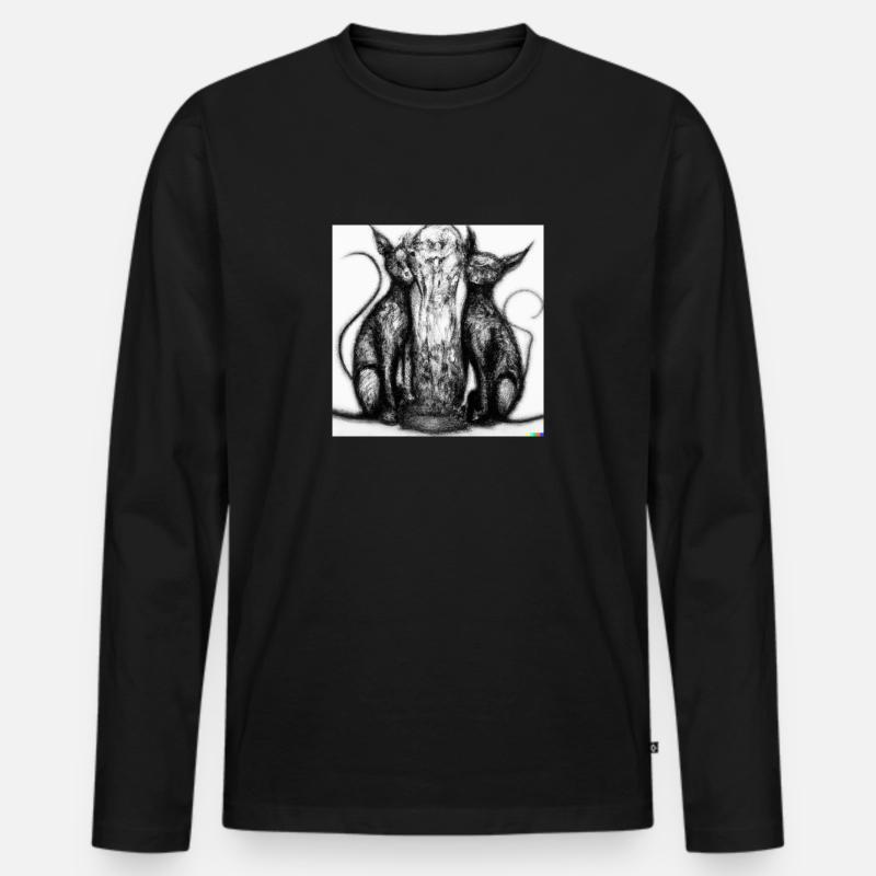 Giger-Katzen - Männer Premium Bio Langarmshirt - Schwarz