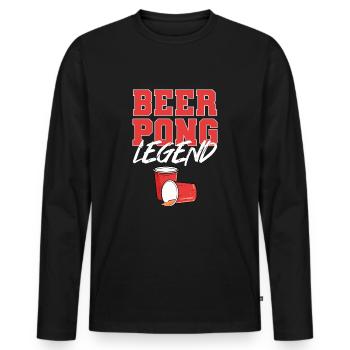 Beerpong Beer Pong Beer Pong Legend - Men's Premium Organic Long Sleeve Shirt - black - Front - Nico (187cm)