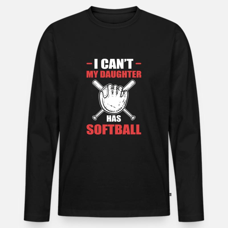 Softball Softball-Spieler - Männer Premium Bio Langarmshirt - Schwarz
