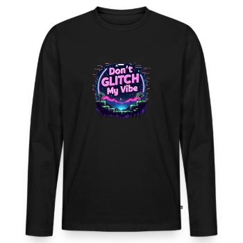 Don’t Glitch my Vibe - Retro Gaming Adventure - T-shirt manches longues Premium bio Homme - noir - Devant - Nico (187cm)