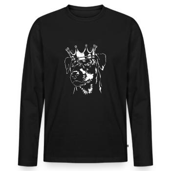 GERMAN HUNTING TERRIER Krone Dog Dogs Wilsigns - Men's Premium Organic Long Sleeve Shirt - black - Front - Nico (187cm)