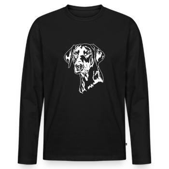 Dobermann Hundeportrait Hunde Hundesport Wilsigns - Männer Premium Bio Langarmshirt - Schwarz - Vorne - Nico (187cm)