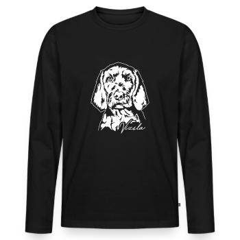 Vizsla Drahthaar Portrait Hund Hunde Wilsigns - Männer Premium Bio Langarmshirt - Schwarz - Vorne - Nico (187cm)