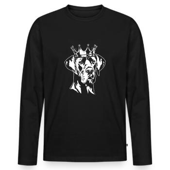 Chiens de la couronne de Dogue allemand Wilsigns - T-shirt manches longues Premium bio Homme - noir - Devant - Nico (187cm)