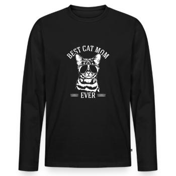 Meilleure maman de chat de tous les temps Bengal chat chats Wilsigns - T-shirt manches longues Premium bio Homme - noir - Devant - Nico (187cm)