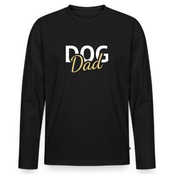 Chien papa chien - T-shirt manches longues Premium bio Homme - noir - Devant - Nico (187cm)