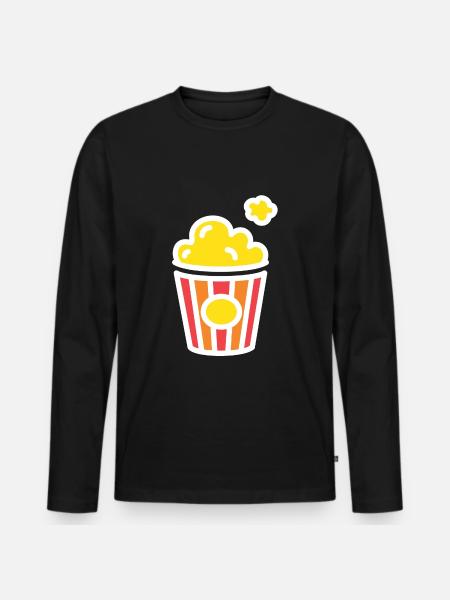 popcorn - Men's Premium Organic Long Sleeve Shirt - black