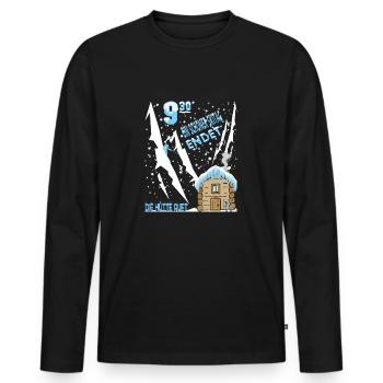 A nice day of skiing comes to an end the hut calls - Men's Premium Organic Long Sleeve Shirt - black - Front - Nico (187cm)