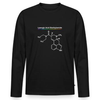 LSD Molecule Bicycle Day Acid Chemistry Drugs Drug - Men's Premium Organic Long Sleeve Shirt - black - Front - Nico (187cm)