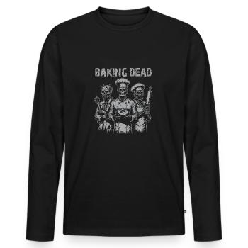 Baking Dead - backende Zombies - Männer Premium Bio Langarmshirt - Schwarz - Vorne - Nico (187cm)