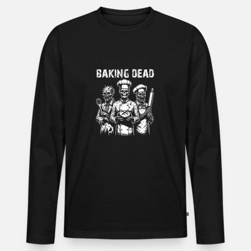 Baking Dead - backende Zombies - Männer Premium Bio Langarmshirt - Schwarz