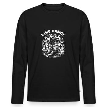Line Dancing Country Dance - Line Dance Tanzen - Men's Premium Organic Long Sleeve Shirt - black - Front - Nico (187cm)