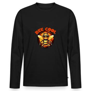 Bee cool positive saying beekeeper bee - Men's Premium Organic Long Sleeve Shirt - black - Front - Nico (187cm)
