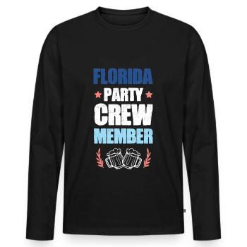 Équipe de fête en Floride - T-shirt manches longues Premium bio Homme - noir - Devant - Nico (187cm)