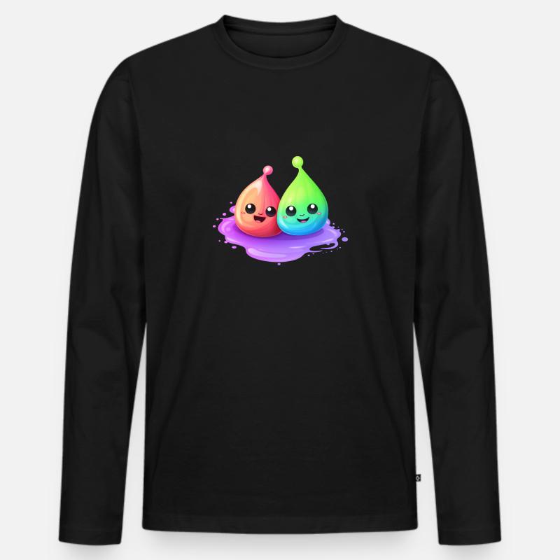 Due allegri slime - Maglia a manica lunga ecologica premium da uomo - nero