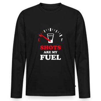 SHOTS ALKOHOL SAUFEN MALLORCA - Männer Premium Bio Langarmshirt - Schwarz - Vorne - Nico (187cm)