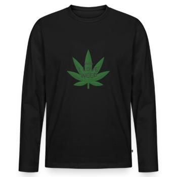 i love weed ganja Geschenk Canabis Legalize it DE - Männer Premium Bio Langarmshirt - Schwarz - Vorne - Nico (187cm)
