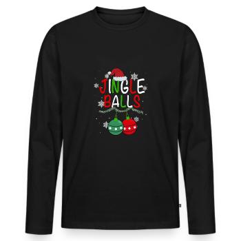Jingle Balls Tinsel Tits Funny Matching Couple Che - Men's Premium Organic Long Sleeve Shirt - black - Front - Nico (187cm)