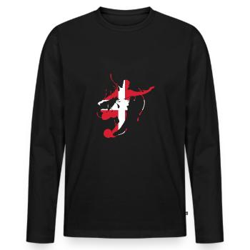 Denmark World Cup Flag Football - Men's Premium Organic Long Sleeve Shirt - black - Front - Nico (187cm)