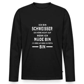 Schweißer Metallbauer Schweisser Schweißen - Männer Premium Bio Langarmshirt - Schwarz - Vorne - Nico (187cm)