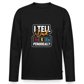 Tableau périodique - T-shirt manches longues Premium bio Homme - noir - Devant - Nico (187cm)