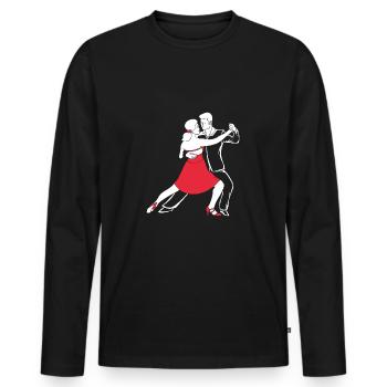 Salsa Dancer Dancer - Men's Premium Organic Long Sleeve Shirt - black - Front - Nico (187cm)