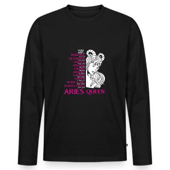 Sternzeichen Widder - Männer Premium Bio Langarmshirt - Schwarz - Vorne - Nico (187cm)