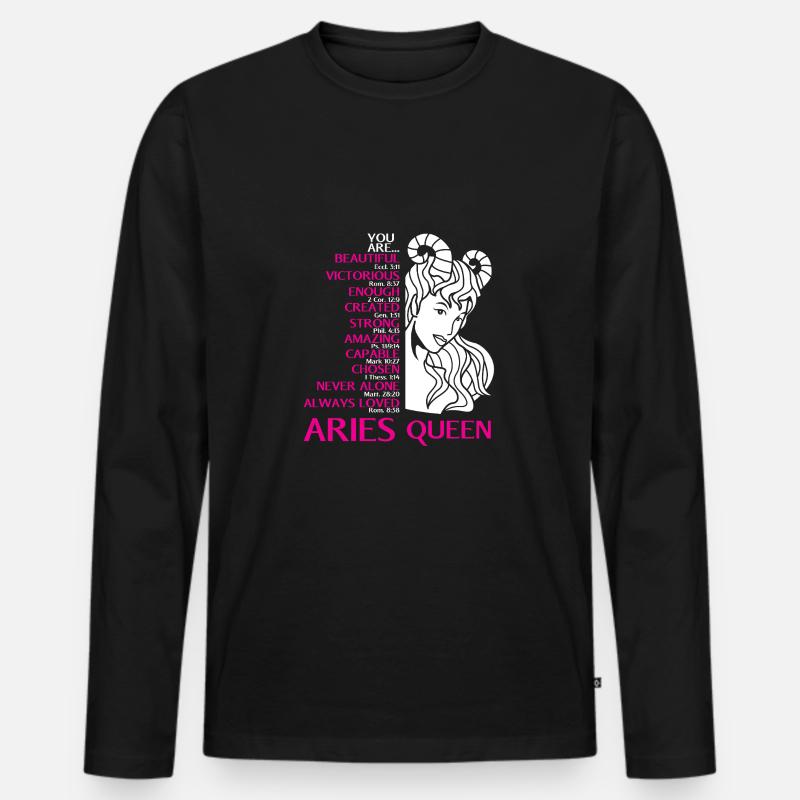 Sternzeichen Widder - Männer Premium Bio Langarmshirt - Schwarz