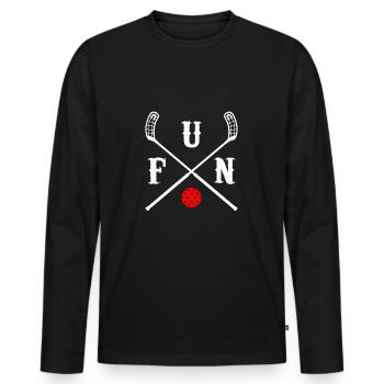 floorball floorball floorball logo - Men's Premium Organic Long Sleeve Shirt - black - Front - Nico (187cm)
