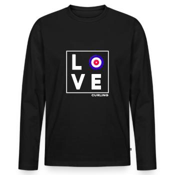 curling curling curling stone curling-love - Men's Premium Organic Long Sleeve Shirt - black - Front - Nico (187cm)