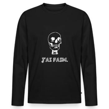 j'ai faim - T-shirt manches longues Premium bio Homme - noir - Devant - Nico (187cm)