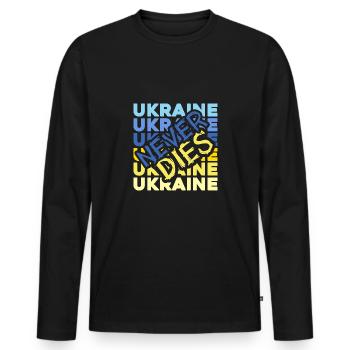 UKRAINE support Zelensky slava ukraini - Men's Premium Organic Long Sleeve Shirt - black - Front - Nico (187cm)