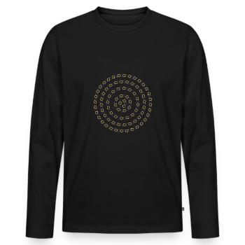 Optical illusion spiral - Men's Premium Organic Long Sleeve Shirt - black - Front - Nico (187cm)